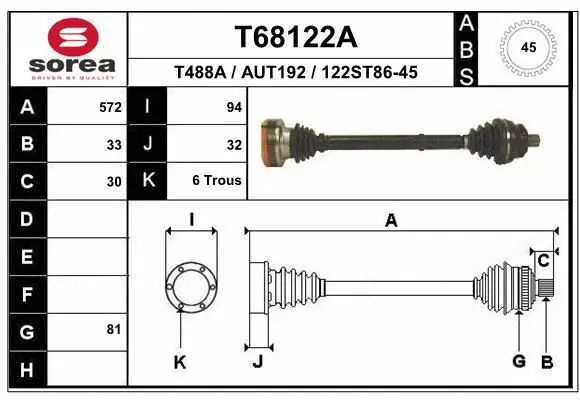 Drive Shaft (T68122A)