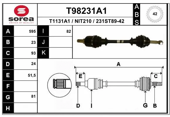 Drive Shaft (T98231A1)