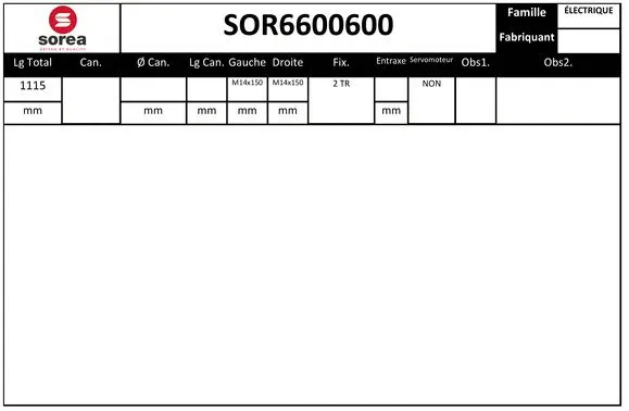 Steering Gear (SOR6600600)