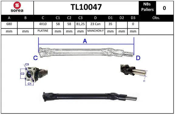 Propshaft, axle drive (TL10047)