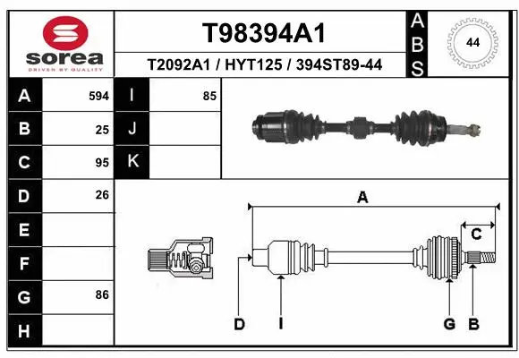 Drive Shaft (T98394A1)