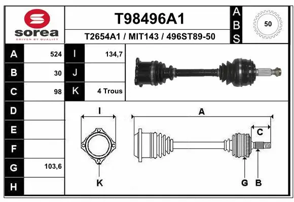 Drive Shaft (T98496A1)