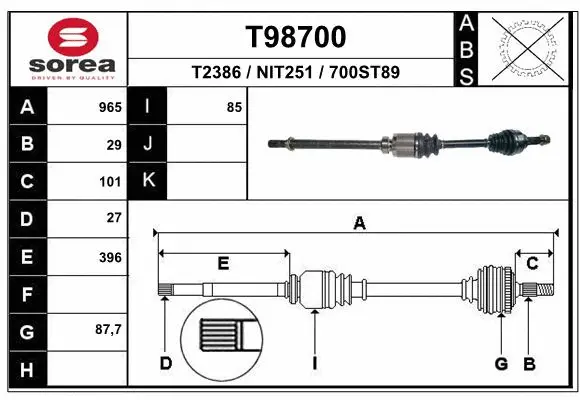 Drive Shaft (T98700)