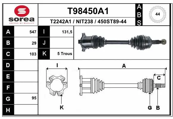 Drive Shaft (T98450A1)