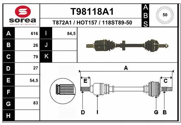 Drive Shaft (T98118A1)
