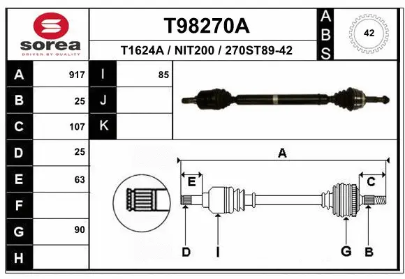 Drive Shaft (T98270A)