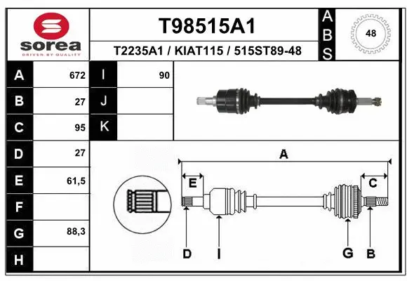 Drive Shaft (T98515A1)