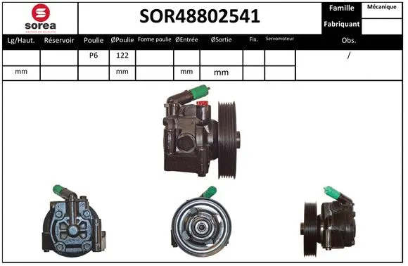 Hydraulic Pump, steering (SOR48802541)