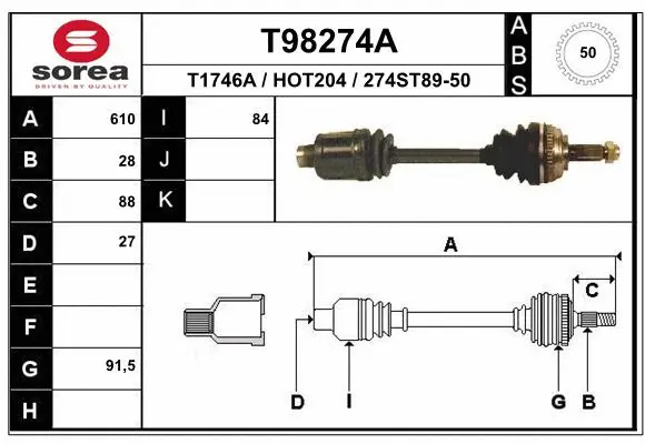 Drive Shaft (T98274A)