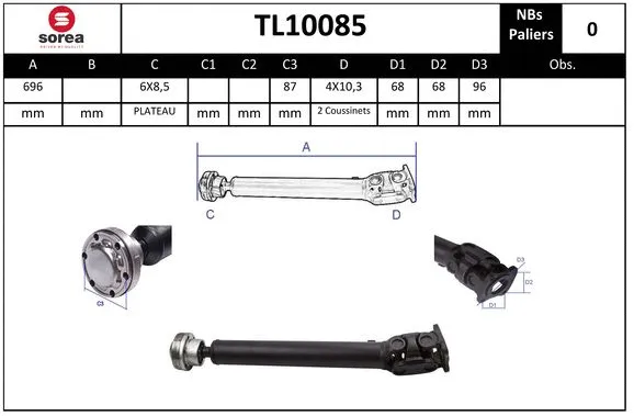 Propshaft, axle drive (TL10085)