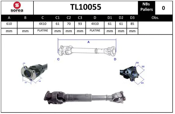 Propshaft, axle drive (TL10055)