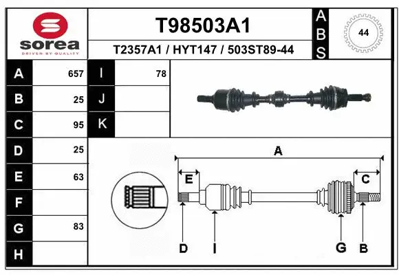 Drive Shaft (T98503A1)