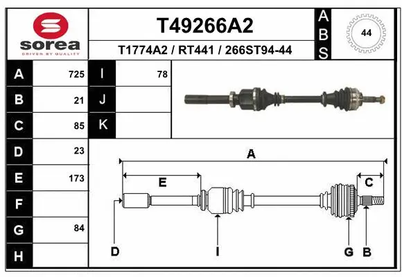 Drive Shaft (T49266A2)