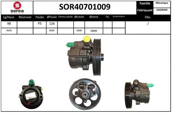 Hydraulic Pump, steering (SOR40701009)