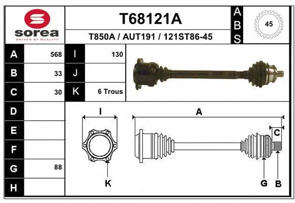 Drive Shaft (T68121A)