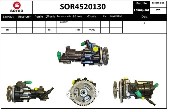 Hydraulic Pump, steering (SOR4520130)
