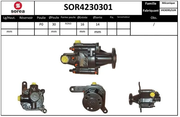 Hydraulic Pump, steering (SOR4230301)