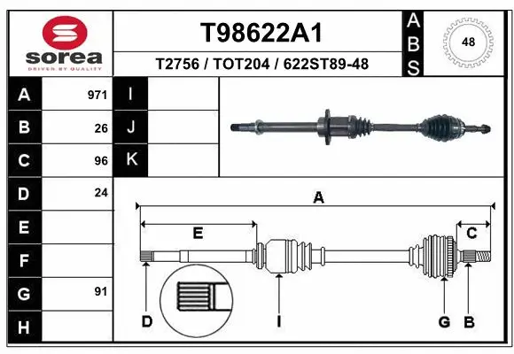 Drive Shaft (T98622A1)
