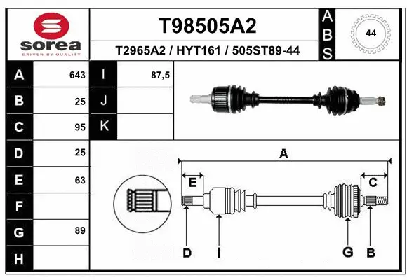 Drive Shaft (T98505A2)