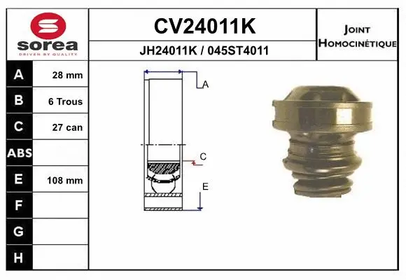 Joint Kit, drive shaft (CV24011K)