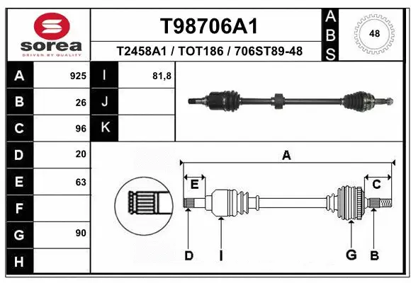 Drive Shaft (T98706A1)