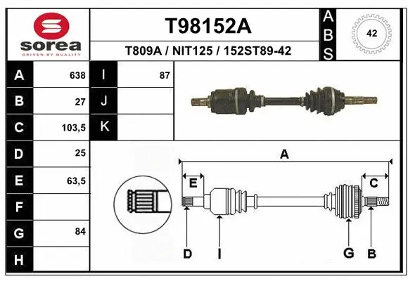 Drive Shaft (T98152A)