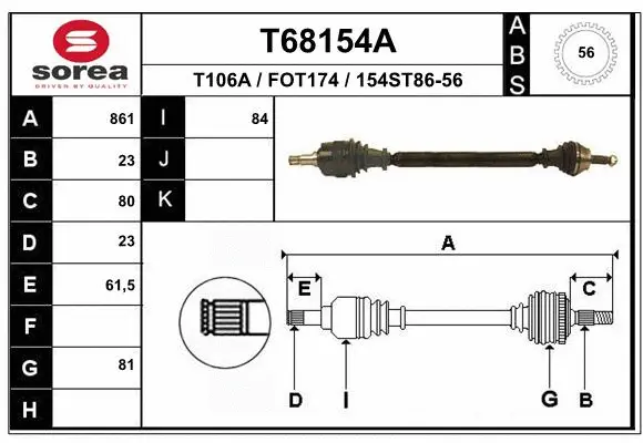 Drive Shaft (T68154A)