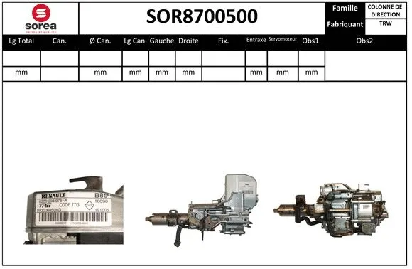 Steering Column (SOR8700500)