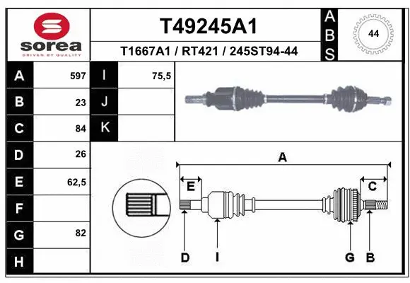 Drive Shaft (T49245A1)