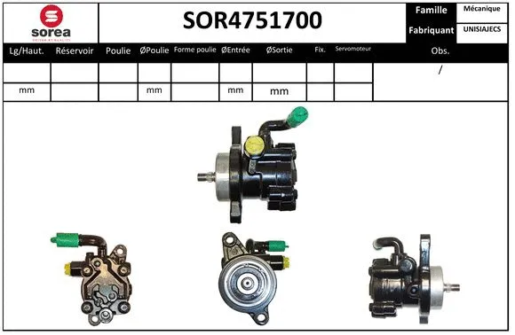 Hydraulic Pump, steering (SOR4751700)