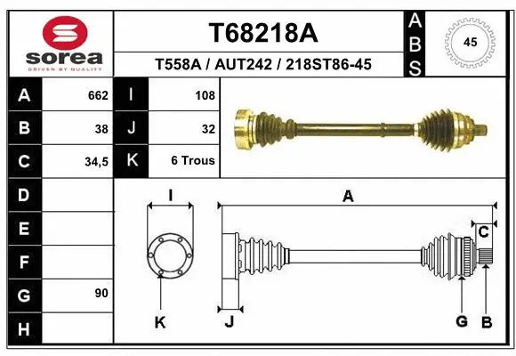 Drive Shaft (T68218A)