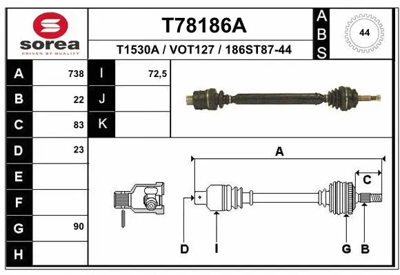 Drive Shaft (T78186A)