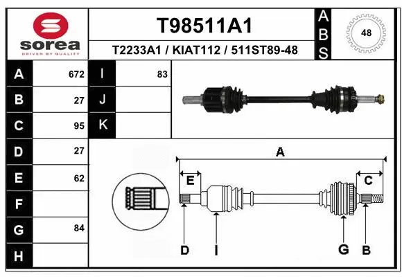 Drive Shaft (T98511A1)