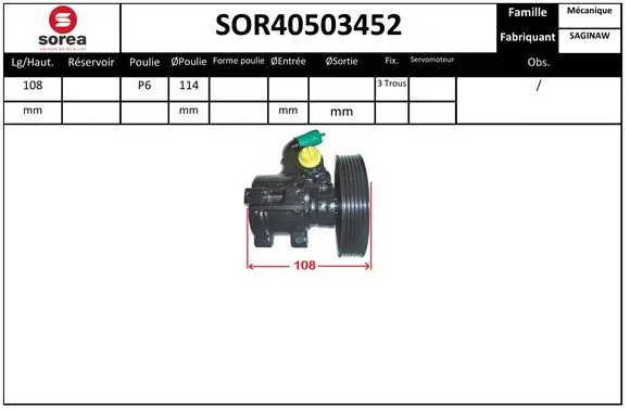 Hydraulic Pump, steering (SOR40503452)