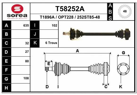 Drive Shaft (T58252A)