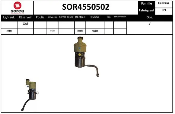 Hydraulic Pump, steering (SOR4550502)