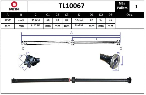 Propshaft, axle drive (TL10067)