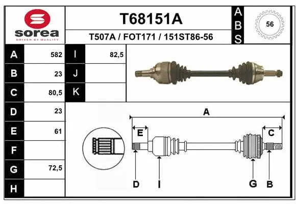 Drive Shaft (T68151A)