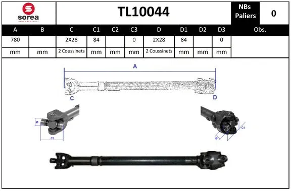 Propshaft, axle drive (TL10044)