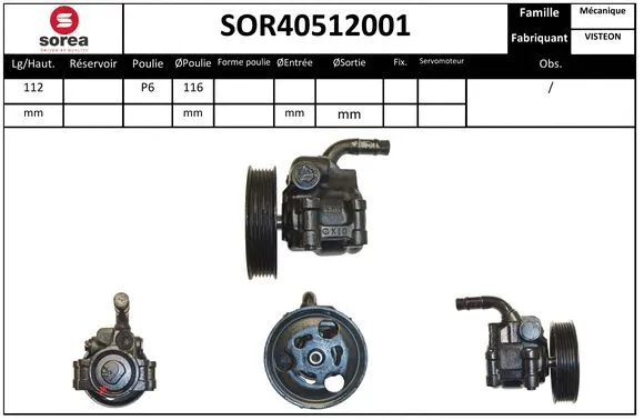 Hydraulic Pump, steering (SOR40512001)
