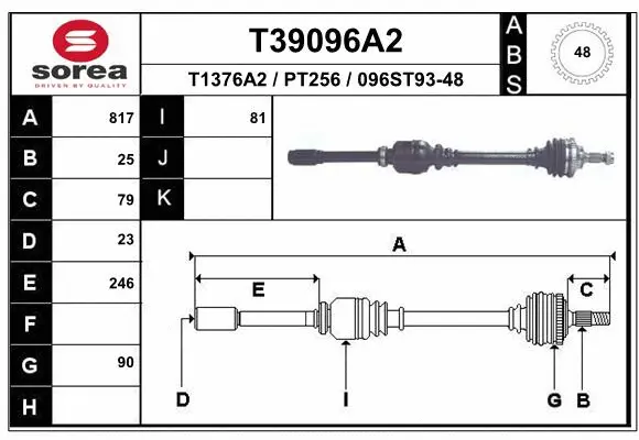 Drive Shaft (T39096A2)