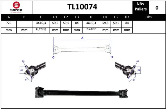 Propshaft, axle drive (TL10074)