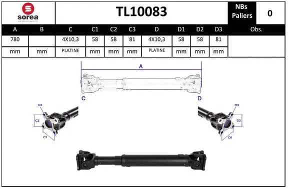 Propshaft, axle drive (TL10083)