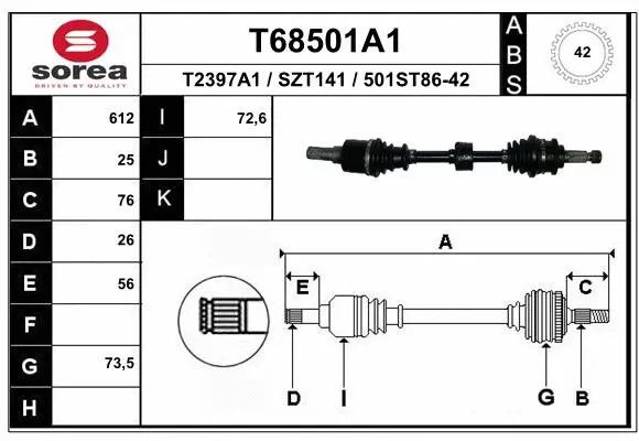 Drive Shaft (T68501A1)