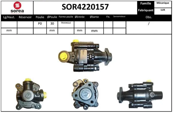 Hydraulic Pump, steering (SOR4220157)