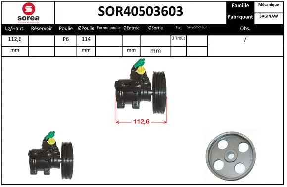 Hydraulic Pump, steering (SOR40503603)