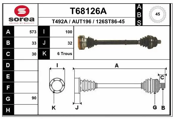 Drive Shaft (T68126A)