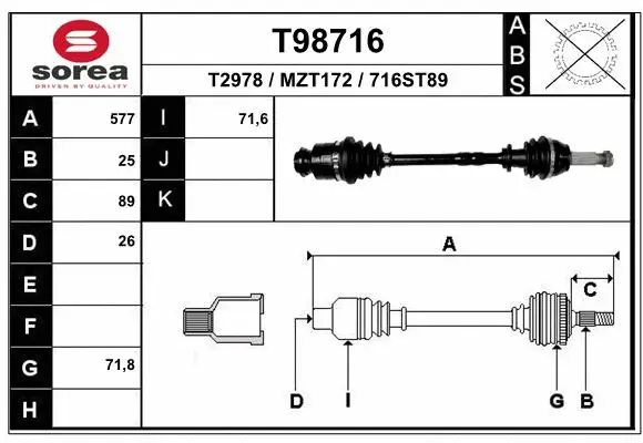Drive Shaft (T98716)