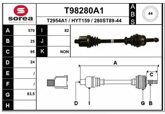 Drive Shaft (T98280A1)