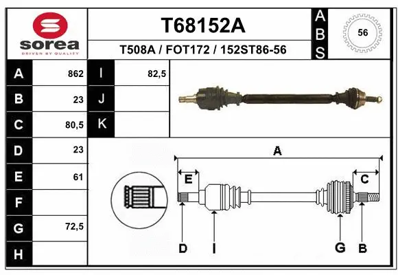 Drive Shaft (T68152A)